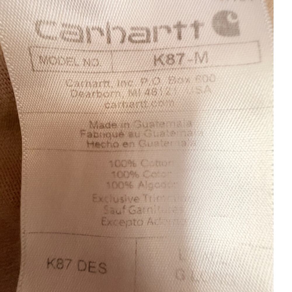 Carhartt K87 Heavyweight Pocket T Shirt Desert Brown Mens L Tall - Picture 5 of 7